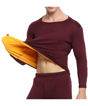 Thermal Underwear Mens Thermal Underwear Winter Warm Long John Set Fleece Lined Base Layer Top and Bottom - Mwinered - CK192K...