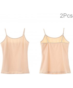 Camisoles & Tanks 2-Pack Women's Camisoles and Tanks Ladie's Cotton Spandex Cami Tank Tops - 2-pack Apricot - CY19632YSOQ