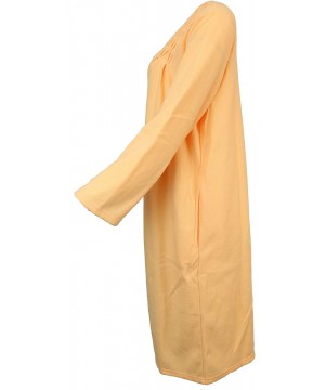 Robes Sutton Women's Terry Zippered Cover-up Robe with Pockets- Long Sleeves - Smocked Tangerine - C518TUYOKIQ