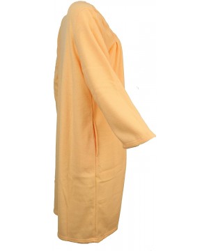 Robes Sutton Women's Terry Zippered Cover-up Robe with Pockets- Long Sleeves - Smocked Tangerine - C518TUYOKIQ