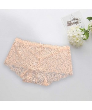 Panties Sexy Lingerie Lace Boyshort Panties Brief Women Cotton Underpant Sleepwear Underwear M-XL - Brown - CK195H3Q52T