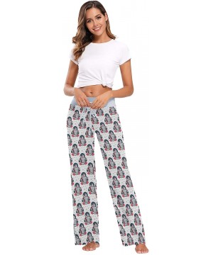 Bottoms Women Pajama Pants Sleepwear Comfy Casual Palazzo Lounge Pants Wide Leg - Color 4 - C1197NERYHX