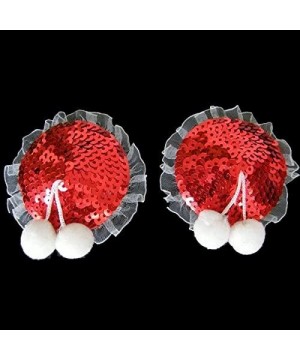 Accessories Wedding/Valentine/Birthday/Holidays Sequin/Feather Nipple Cover & Lace Mask Sticker Pasties - White Ball - C01883...