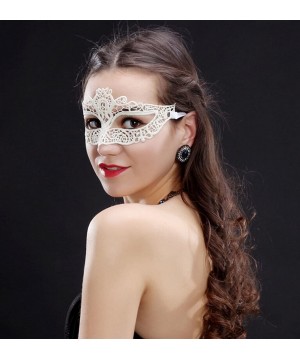 Accessories Wedding/Valentine/Birthday/Holidays Sequin/Feather Nipple Cover & Lace Mask Sticker Pasties - White Ball - C01883...