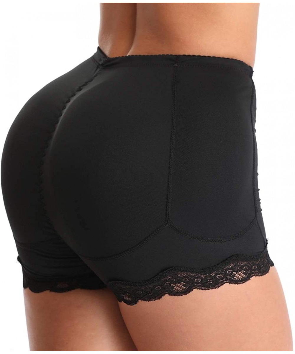 Shapewear Women's Body Shaper Panties Padded Slip Short Butt Lifter Underwear Hip Enhancer - Black - CI18A5ZGNT4