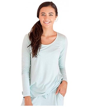 Tops Dreamwear Bamboo Long Sleeve Shirt - Aqua Mist - C0193GOAKI4