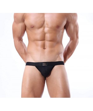 G-Strings & Thongs Men's 3-Pack Cotton Jock Strap Thong Underwear - Black(3-pack) - CZ18Y5DKORU