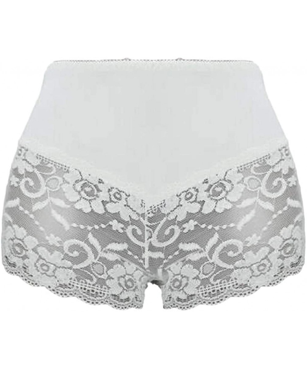 Panties Women's Sexy Lace Panties Lingerie Underwear Briefs Floral Lace Lace Boyshort Panties Bikini Underwear Panties - Whit...