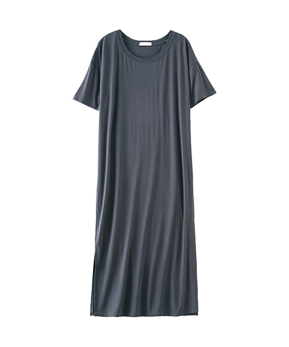 Nightgowns & Sleepshirts Women's Nightgown Short Sleeve Mid-Length- Soft Comfortable Home Wear- Ladies Nightdress Loose Night...