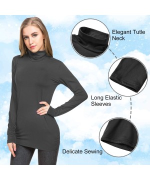 Thermal Underwear Thermal Underwear Mock Turtleneck Tops for Women Pullover Active Workout Shirt Lightweight Base Layer - Reg...