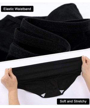 Panties Women's Cotton Hipster Panties Mid Rise Briefs 6-Pack - Black - CU1924WZ64E