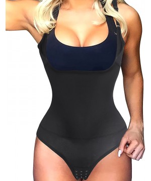 Shapewear Waist Trainer Body Shaper Open Bust Shapewear Tummy Slimmer Bodysuit for Women - Black - CX182HGIW8N