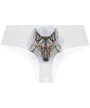 Panties Women Funny Briefs Afro-American Girl? Soft Invisible Seamless Underwear Panties - African Indian Wolf Totem Tattoo -...