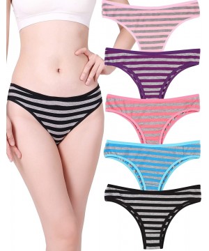 Panties Women's 5 Packs Cotton Hipster Panties Seamless Low-Rise Half Back Coverage Panty Sexy Bikini Underwear - CD18L6IIY8D