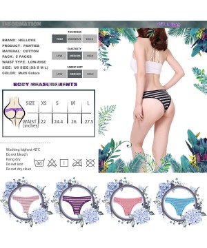 Panties Women's 5 Packs Cotton Hipster Panties Seamless Low-Rise Half Back Coverage Panty Sexy Bikini Underwear - CD18L6IIY8D