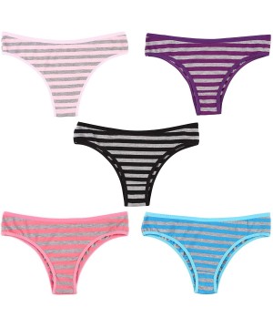 Panties Women's 5 Packs Cotton Hipster Panties Seamless Low-Rise Half Back Coverage Panty Sexy Bikini Underwear - CD18L6IIY8D