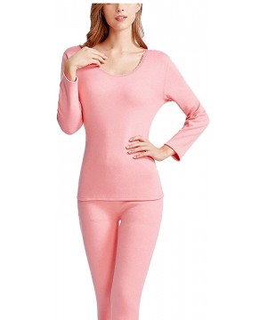 Thermal Underwear Woman Winter Warm Underwear Set for Women Solid Simple Elastic Sleep Wear Warm Clothing Winter 1 Sets - Pin...