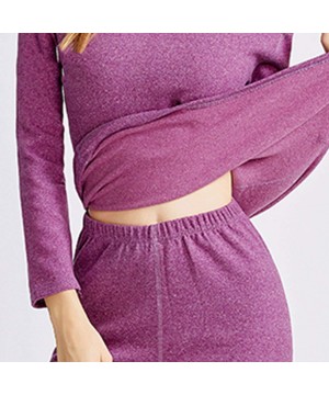 Thermal Underwear Woman Winter Warm Underwear Set for Women Solid Simple Elastic Sleep Wear Warm Clothing Winter 1 Sets - Pin...