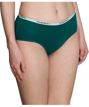 Panties Women's Briefs Panties Low Rise Cotton Hipster Underwear Pack of 6 - 6 Green - CV18Y0KMIE4