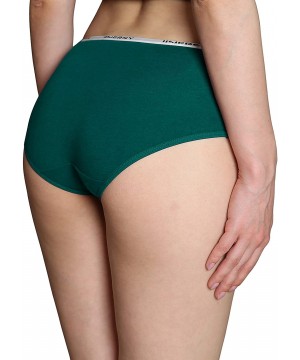 Panties Women's Briefs Panties Low Rise Cotton Hipster Underwear Pack of 6 - 6 Green - CV18Y0KMIE4