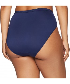 Panties Women's Microfiber Hi Cut Brief Panty- 3 Pack - Navy/Noir Cream/Ultramarine - CR180L59CL6