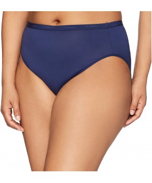 Panties Women's Microfiber Hi Cut Brief Panty- 3 Pack - Navy/Noir Cream/Ultramarine - CR180L59CL6