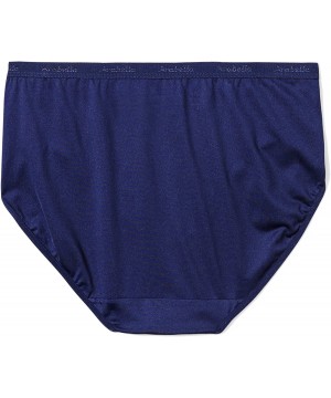 Panties Women's Microfiber Hi Cut Brief Panty- 3 Pack - Navy/Noir Cream/Ultramarine - CR180L59CL6