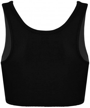 Bustiers & Corsets Women Tomboy Lesbian Elastic Band Colors Chest Binder Tank Top - Black - CM18Q97HYZY