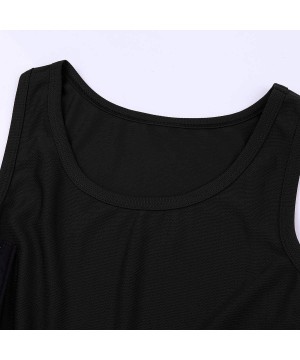 Bustiers & Corsets Women Tomboy Lesbian Elastic Band Colors Chest Binder Tank Top - Black - CM18Q97HYZY