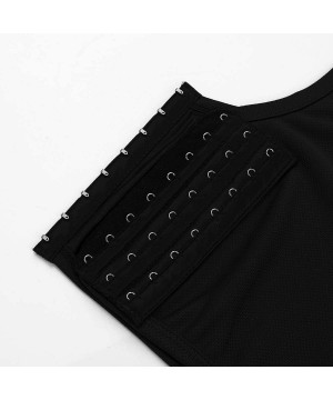 Bustiers & Corsets Women Tomboy Lesbian Elastic Band Colors Chest Binder Tank Top - Black - CM18Q97HYZY