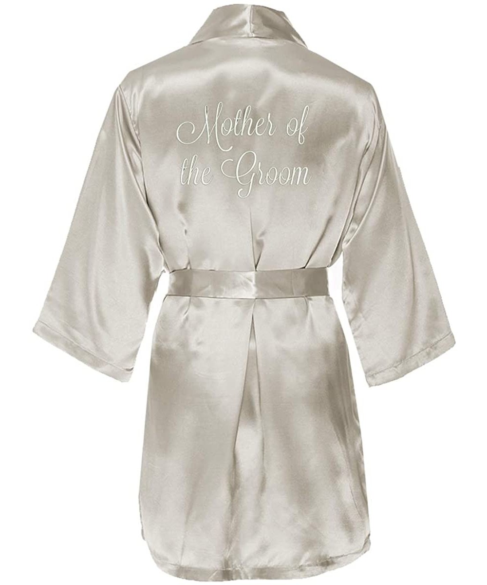 Robes Mother of The Groom Satin Bridal Robe - Taupe Champagne - CK18SU8QUUZ