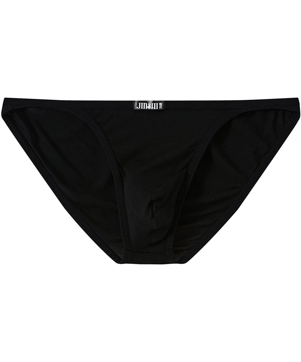 Briefs Men's Bamboo Underwear Sexy Bikini Briefs Low Rise - N-1pack-black - CE12NR11Q86