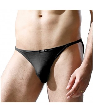 Briefs Men's Bamboo Underwear Sexy Bikini Briefs Low Rise - N-1pack-black - CE12NR11Q86