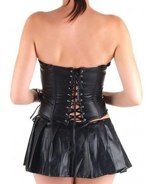 Bustiers & Corsets Womens Faux Leather Corset Sexy Overbust Plus Size Burlesque Corset Lingerie Bustier Steampunk Corset with...