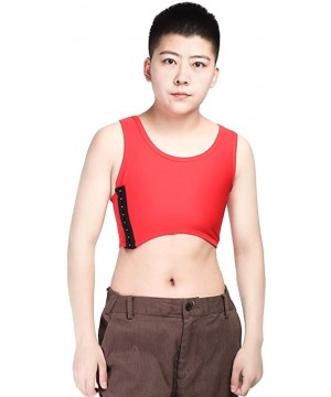 Bustiers & Corsets Mesh Breathable Clasps Chest Binder for Tomboy Trans Lesbian - Red - C8192ONHH5W