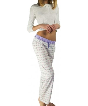 Bottoms Ladies Pajama Shorts/Pants- 100% Cotton PJ for Women- Pack of 3 Sleep Wear - Seahorse- Owls- Hearts - CW1937ZTRW7