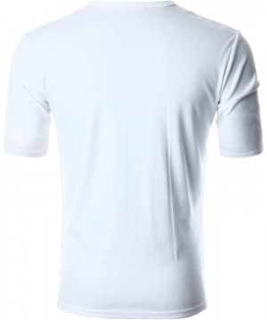 Thermal Underwear Mens Slim Fit ComfortSoft Cotton Short Sleeve Lightweight V Neck T-Shirt - Dcp063-white - CS18ILCE9KR