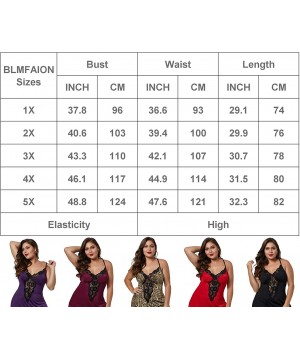 Nightgowns & Sleepshirts Sexy Plus Size Lace Sleep Lingerie Satin Sleepwear Sets S-5X - A Light Violet Tie-dyed Venecia - CE1...