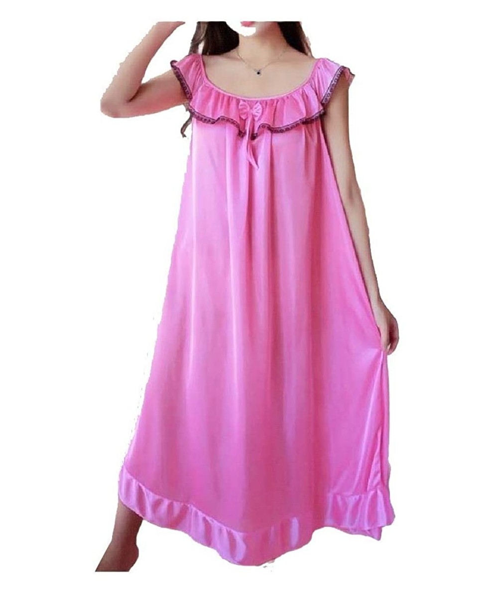 Nightgowns & Sleepshirts Womens Cute Baggy Style Sleeping Dress Sling Sleep Tee Lace Sleepwear - As7 - C819E79N675