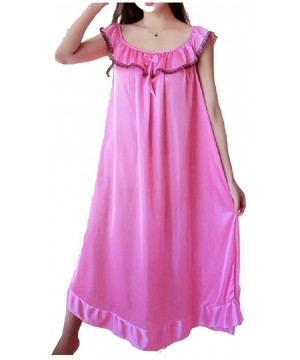 Nightgowns & Sleepshirts Womens Cute Baggy Style Sleeping Dress Sling Sleep Tee Lace Sleepwear - As7 - C819E79N675