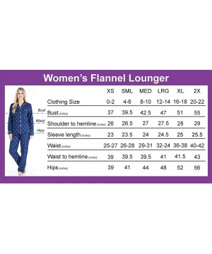 Sets Women's Cotton Flannel Long Sleeve Pajamas PJ Set - Light Blue Plaid - CN18O9KDT76