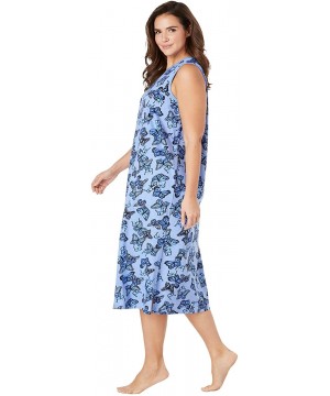 Nightgowns & Sleepshirts Women's Plus Size Long Sleeveless Sleepshirt Nightgown - Deep Teal Floral (2483) - CY199SMALG8