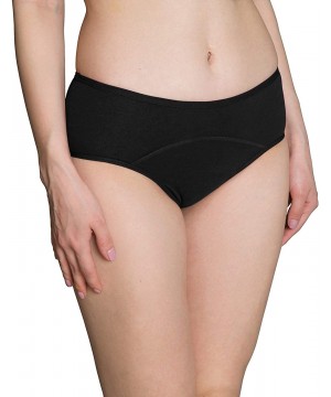 Panties Womens Cotton Period Panties Heavy Flow Menstrual Underwear 3 Pack - Black - CO18H6640GU