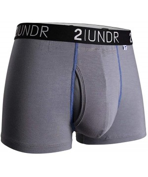 Boxers Mens Swing Shift 3" Boxer Trunk Underwear - Grey/Blue - CX11XV0LOKN