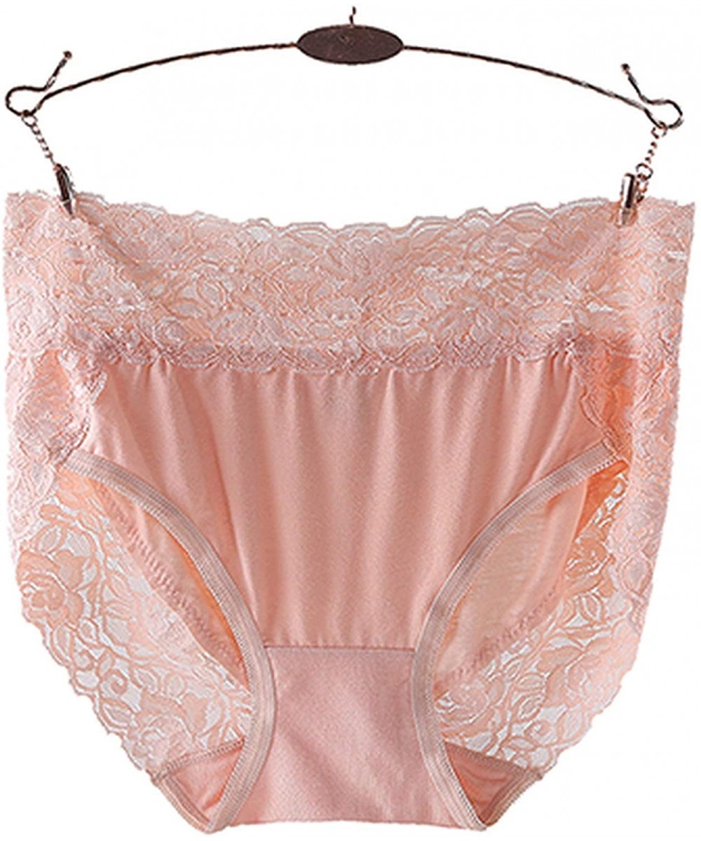 Panties Lace Sexy Lingeries Briefs Women Underwear Plus Size 7XL High Waist Women's Panties - Beige - CL18UYI4OWR