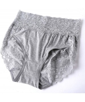 Panties Lace Sexy Lingeries Briefs Women Underwear Plus Size 7XL High Waist Women's Panties - Beige - CL18UYI4OWR