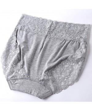 Panties Lace Sexy Lingeries Briefs Women Underwear Plus Size 7XL High Waist Women's Panties - Beige - CL18UYI4OWR