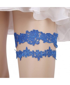 Garters & Garter Belts Lace Wedding Garters Set for Bride Women Stretch Prom Garter with Toss Away - Royal Blue6 - CZ18RH8D5MK