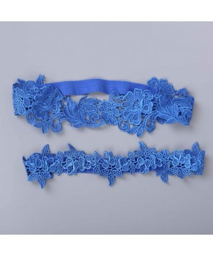 Garters & Garter Belts Lace Wedding Garters Set for Bride Women Stretch Prom Garter with Toss Away - Royal Blue6 - CZ18RH8D5MK