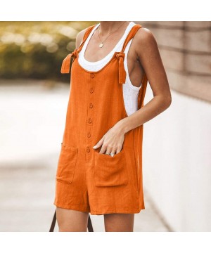 Nightgowns & Sleepshirts 2020 Summer Women Casual Loose Button Pocket Jumsuit Cotton and Linen Vintage Shift Spaghetti-Strap ...